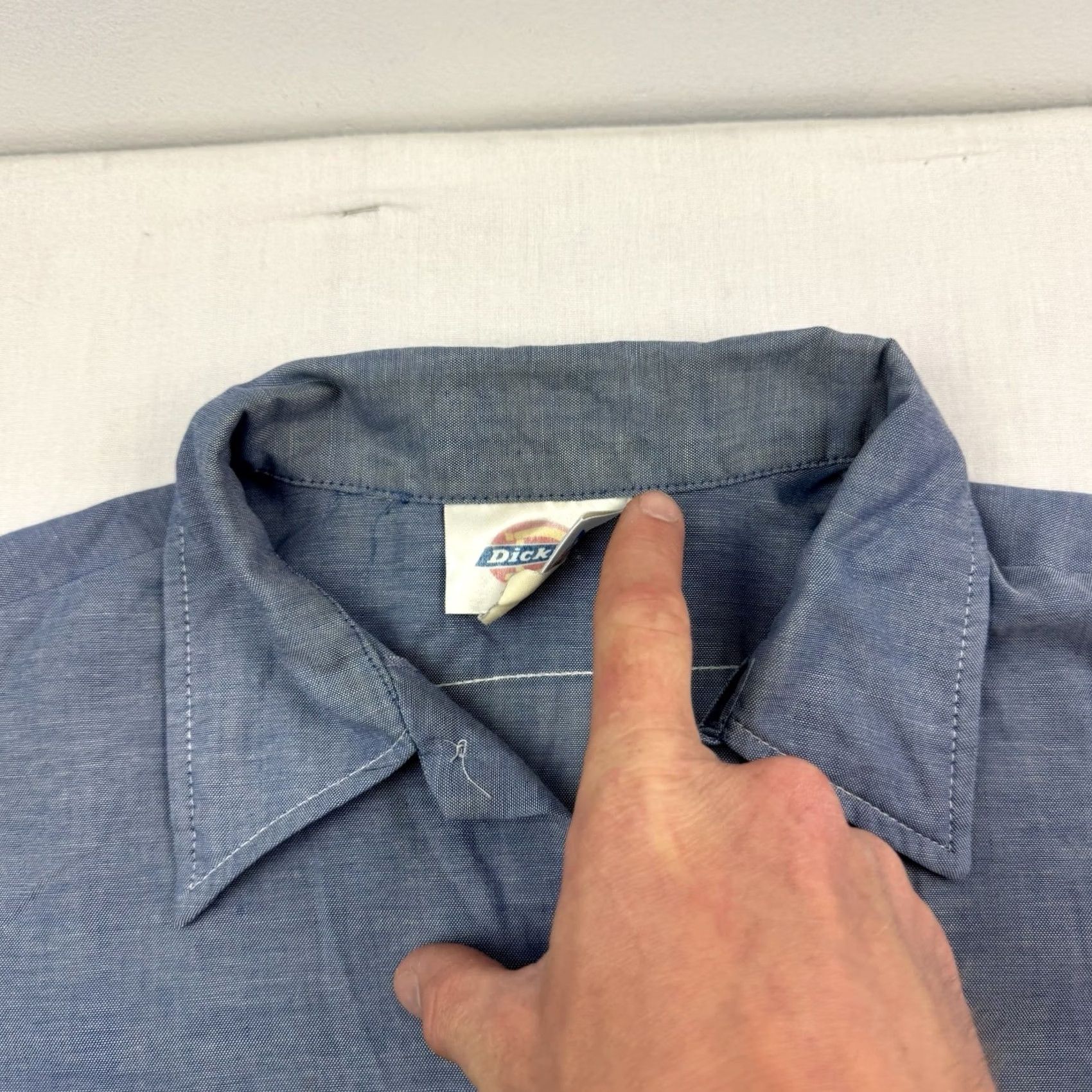Dickies VINTAGE Dickies Workwear Button Up Shirt Adult XL Blue 90s Grunge Stains Size US XL / EU 56 / 4 - 5 Thumbnail