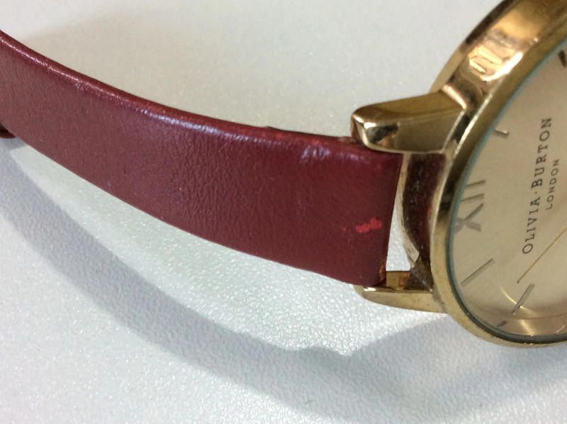 Designer Olivia ladies gold dial red leather strap watch used Size ONE SIZE - 2 Thumbnail