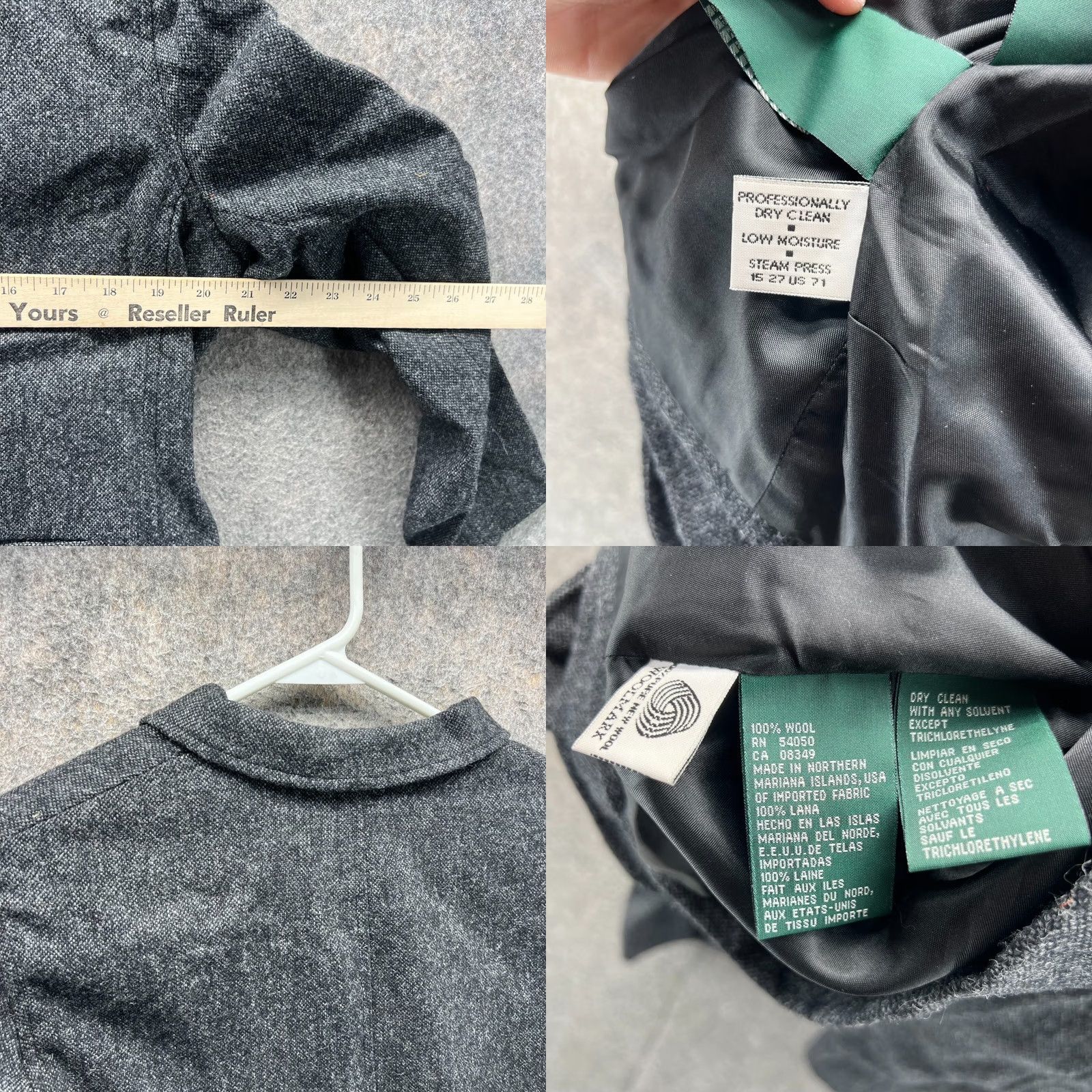Ralph Lauren Lauren Ralph Lauren Blazer Womens 14P Petite Gray Wool Coat Vtg Sport Coat Jacket Three-Button Front Button Single-Breasted Mens Womens Girls Boys Size XL / US 12-14 / IT 48-50 - 8 Thumbnail