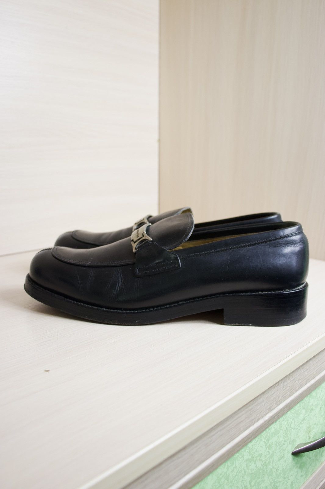 Dolce & Gabbana Vintage Dolce & Gabbana Metal Logo Leather Loafers Luxury Size US 10 / EU 43 - 6 Thumbnail