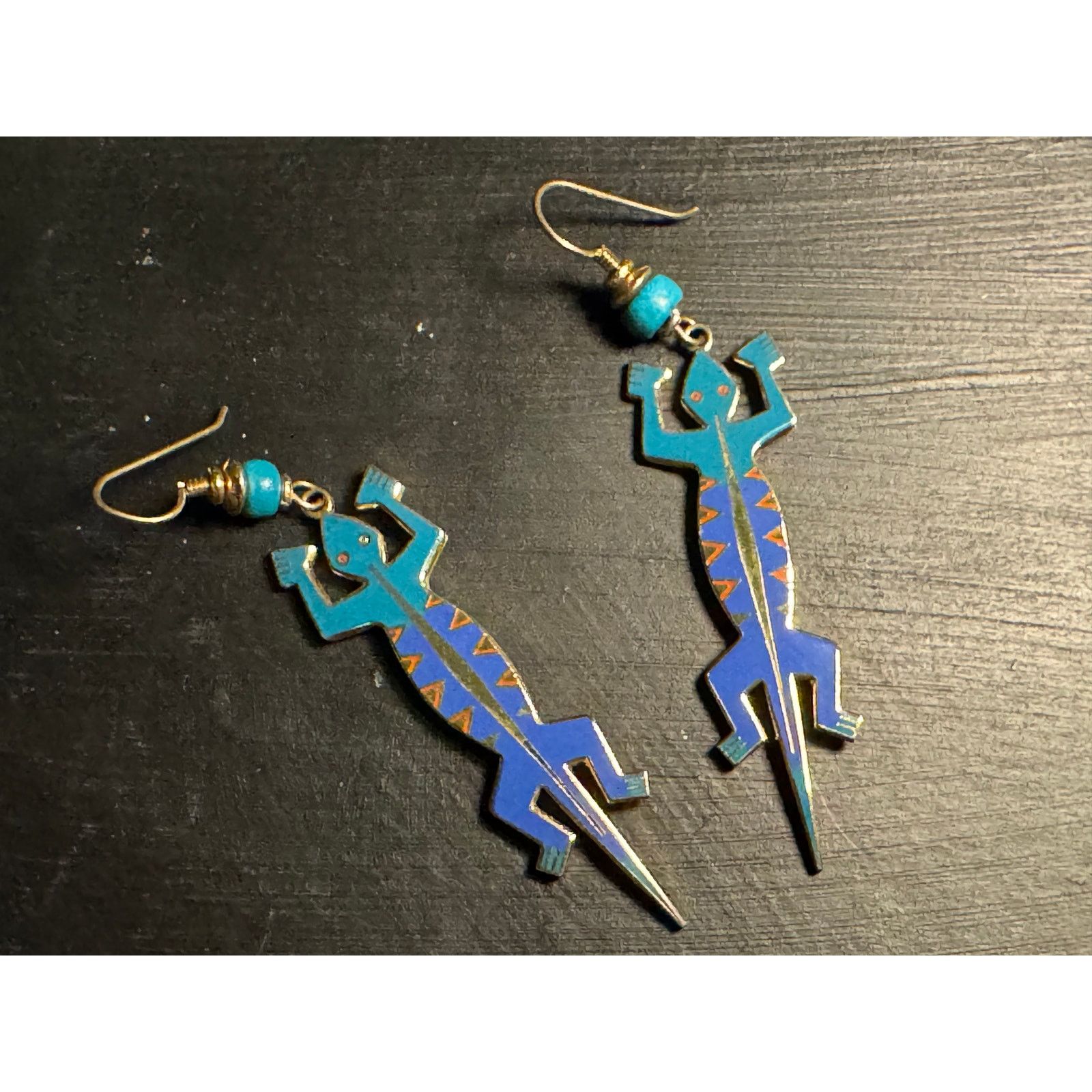 Other Laurel Burch Gecko Lizardo 3in Dangle Earrings Vintage Size ONE SIZE - 2 Thumbnail
