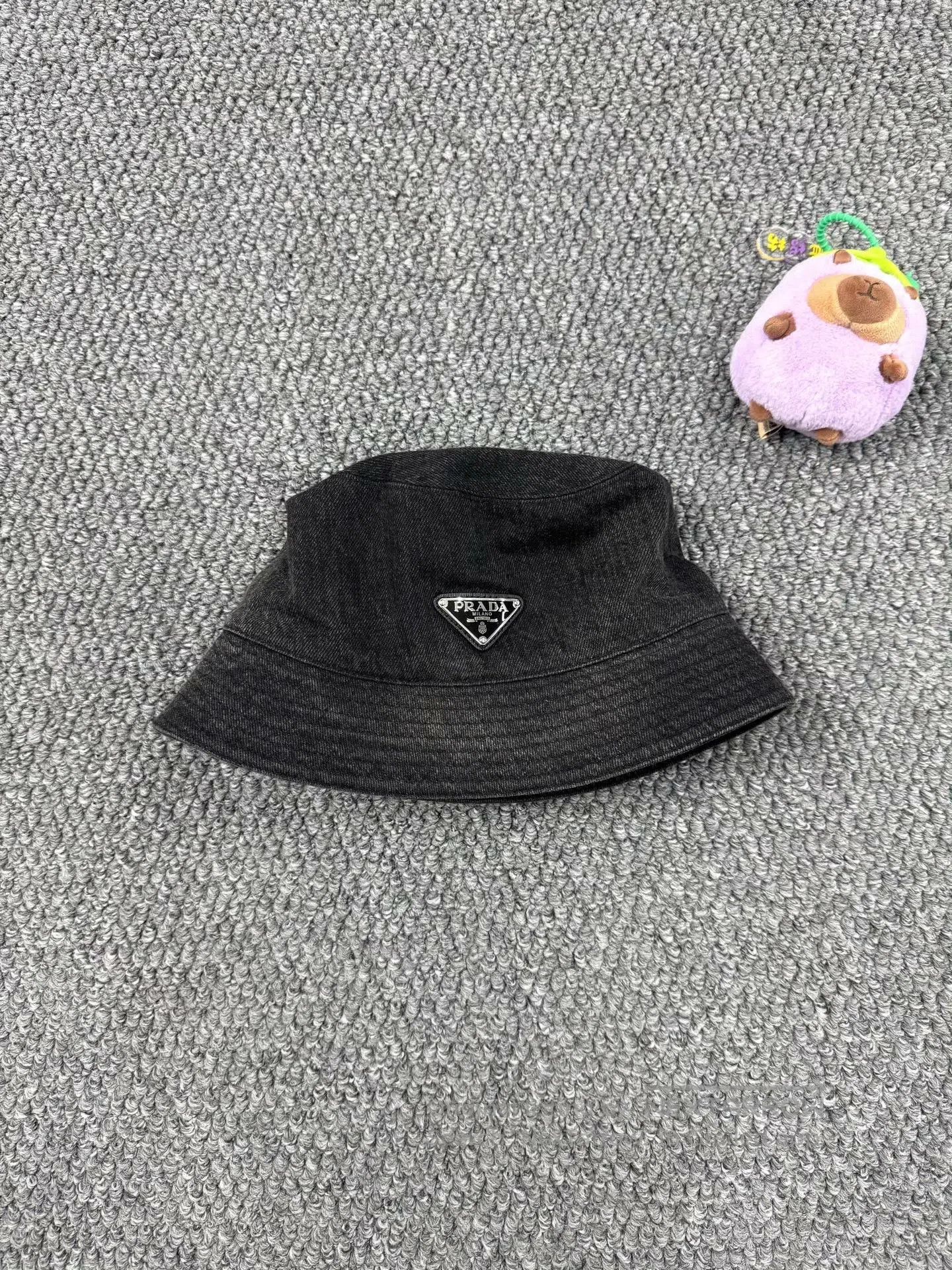 Prada Prada size M Black Distressed Denim Logo Fisherman Hat| Size ONE SIZE - 2 Thumbnail