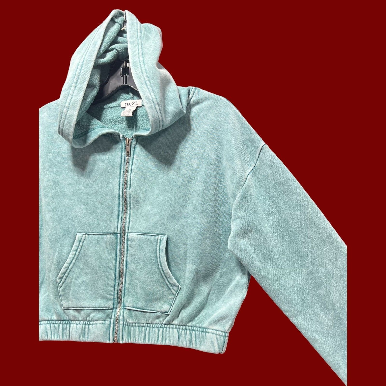 rue21 Rue 21 - Women's Long Sleeve Hooded Sweatshirt - Green - Med Size M / US 6-8 / IT 42-44 - 13 Thumbnail