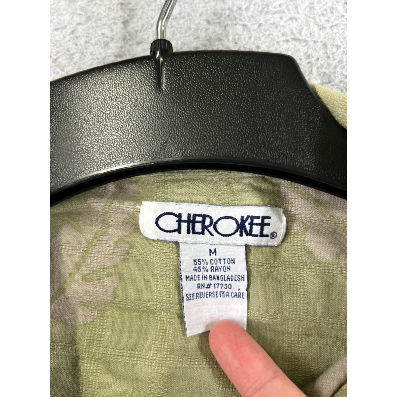 Cherokee Cherokee Shirt Adult Medium Green Floral Hawaiian Cotton Blend Button Up Size US M / EU 48-50 / 2 - 6 Thumbnail