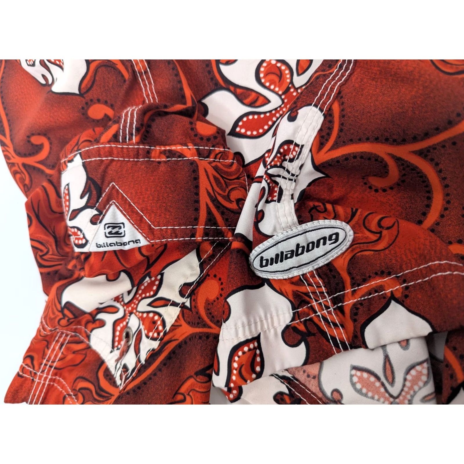 Billabong VINTAGE Billabong Shorts Bottom Men 36 Red Orange Hibiscus floral Board Shorts Size US 36 / EU 52 - 2 Thumbnail