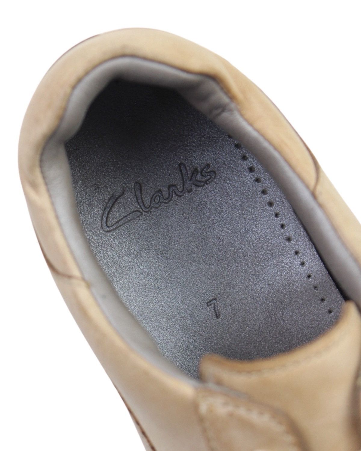 Clarks 2000S CLARKS BEIGE LEATHER CASUAL TRAINERS Size US 7 / EU 40 - 8 Thumbnail