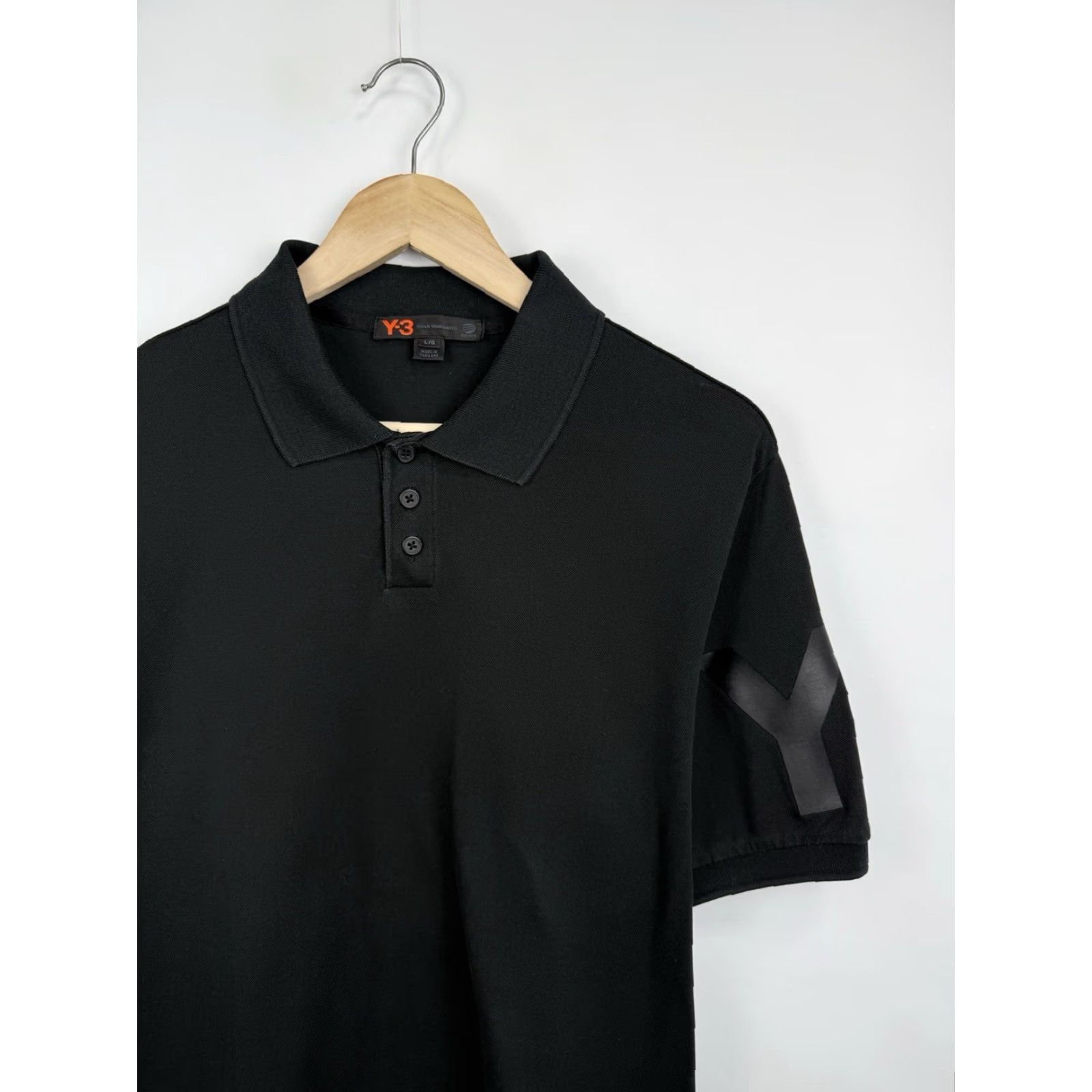 Yohji Yamamoto VINTAGE Yohji Yamamoto Y-3 Adidas Polo T-Shirt Rare Black Size L Mens Shirt Size US L / EU 52-54 / 3 - 3 Thumbnail
