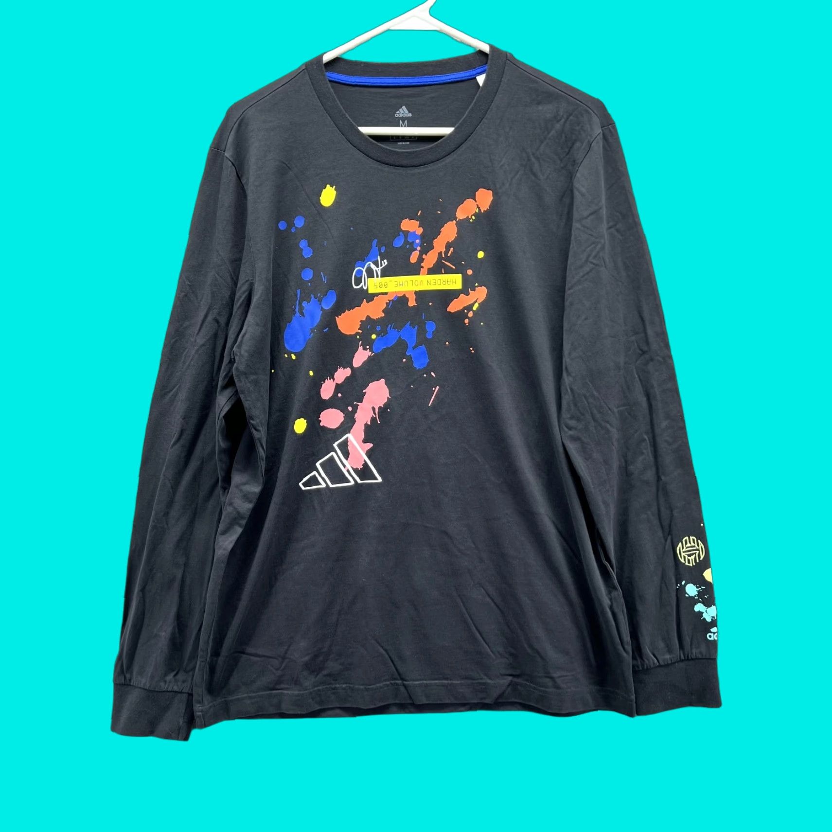 Adidas VINTAGE Adidas Sweater Men Medium Adult Black Crewneck Pullover Harden Splash Paint Vtg Crew Neck All Seasons Size US M / EU 48-50 / 2 - 1 Thumbnail