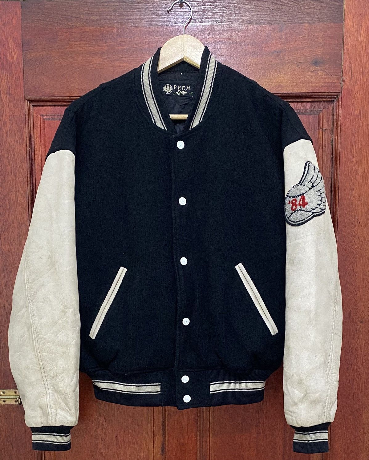 PPFM PPFM Wool Sleeve Leather Varsity Made Japan Size US M / EU 48-50 / 2 - 4 Thumbnail