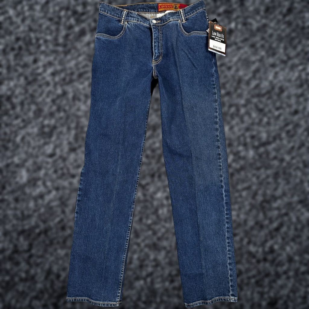 Vintage Lawman Jeans Women Blue Low Rise Slim Fit Stretch Crystal Studded 11 Slim 34in Inseam Denim Western Size 32" / US 10 / IT 46 - 1 Thumbnail