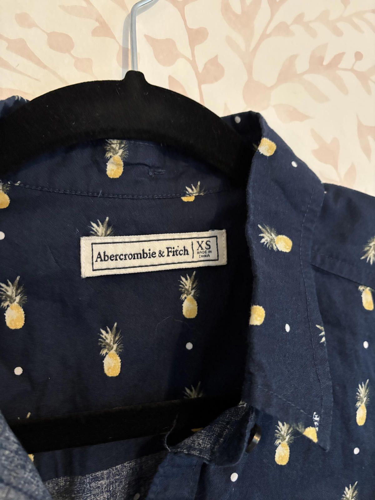 Abercrombie & Fitch Abercrombie & Fitch Navy Blue Pineapple Print Shirt Dres Size XS / US 0-2 / IT 36-38 - 4 Thumbnail