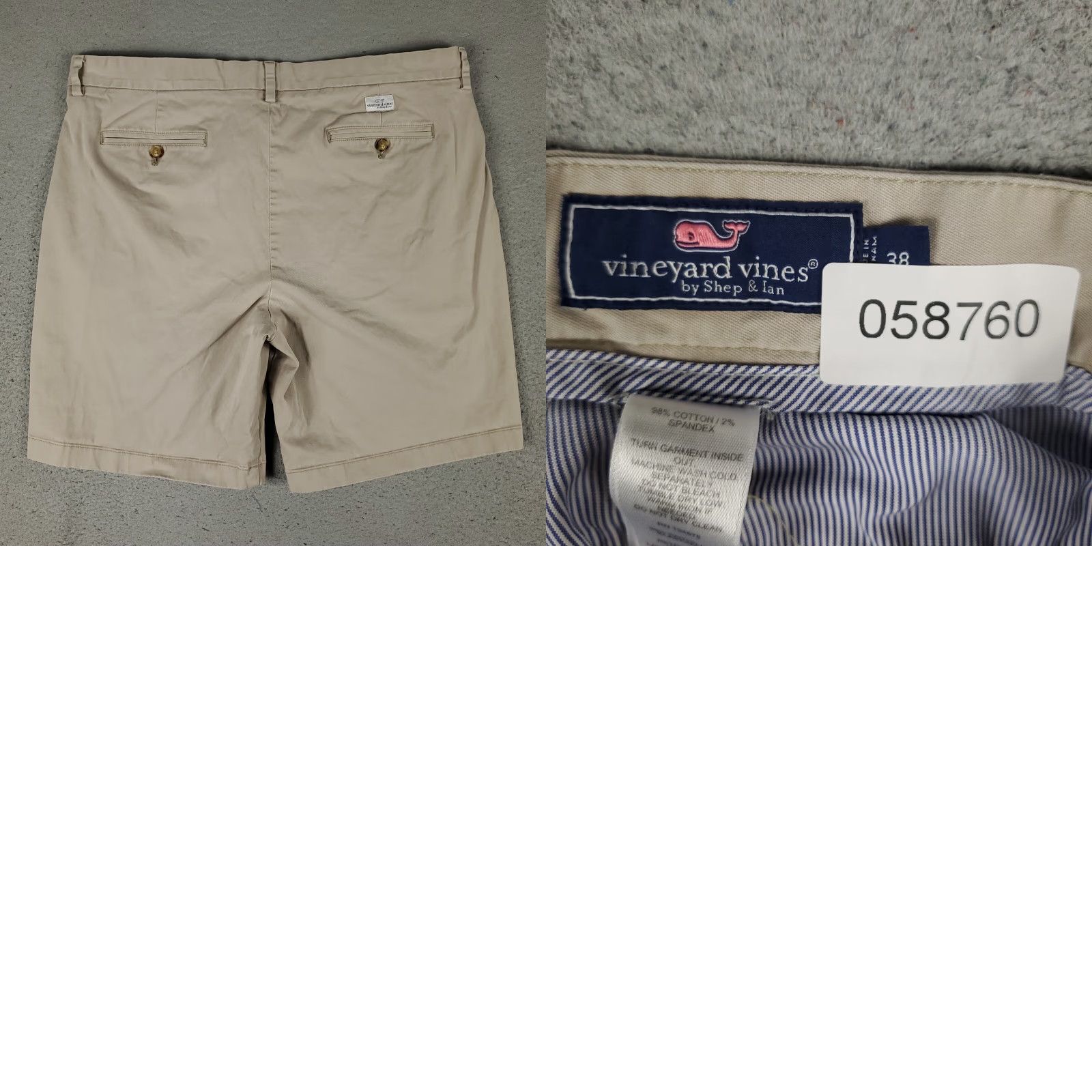 Vineyard Vines VINEYARD VINES Shorts Mens Size 38 Flat Front Chino Cotton Beige Casual Modern Fall Winter Size US 38 / EU 54 - 8 Thumbnail