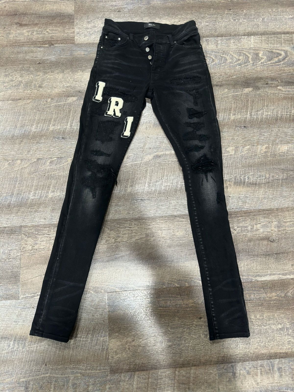 Amiri Black Varsity Amiri Jeans-Size 29 | Grailed