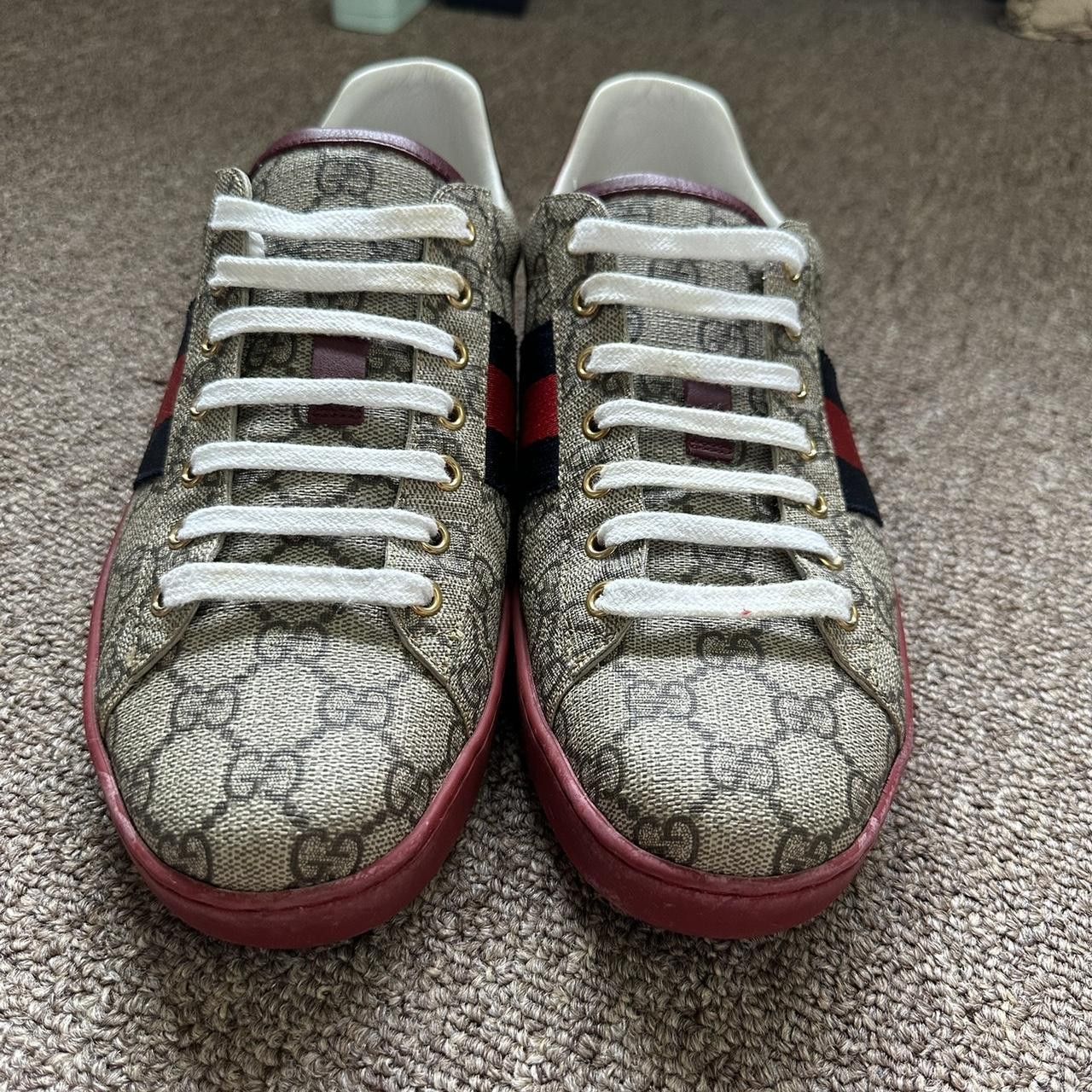 Gucci Gucci Ace Supreme Sneakers Red Monogram 9.5 GG Logo Size US 9.5 / EU 42-43 - 4 Thumbnail