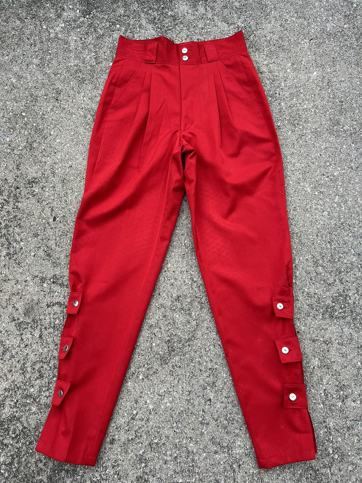 Vintage Vintage 90s METAL BLACK Japan Bondage Red Trouser Pant Size US 28 / EU 44 - 2 Thumbnail