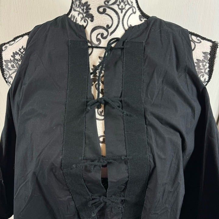Hache Hache black tie front paneled side shirt business casual. Size XS / US 0-2 / IT 36-38 - 4 Thumbnail