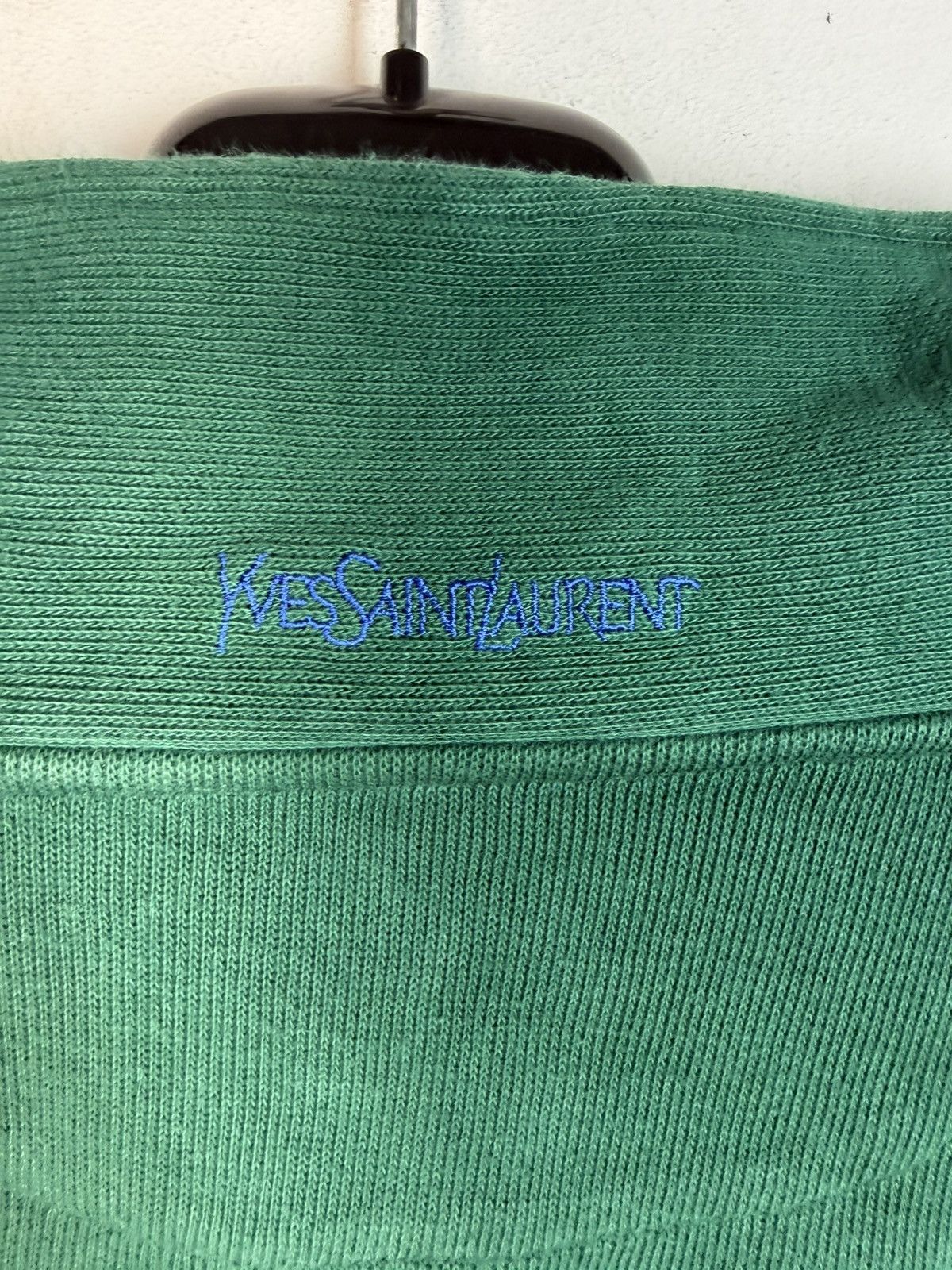 Yves Saint Laurent 90s YSL Sweatshirt 1/4 Quarter Zip Green Vintage Sweater Size US M / EU 48-50 / 2 - 6 Thumbnail