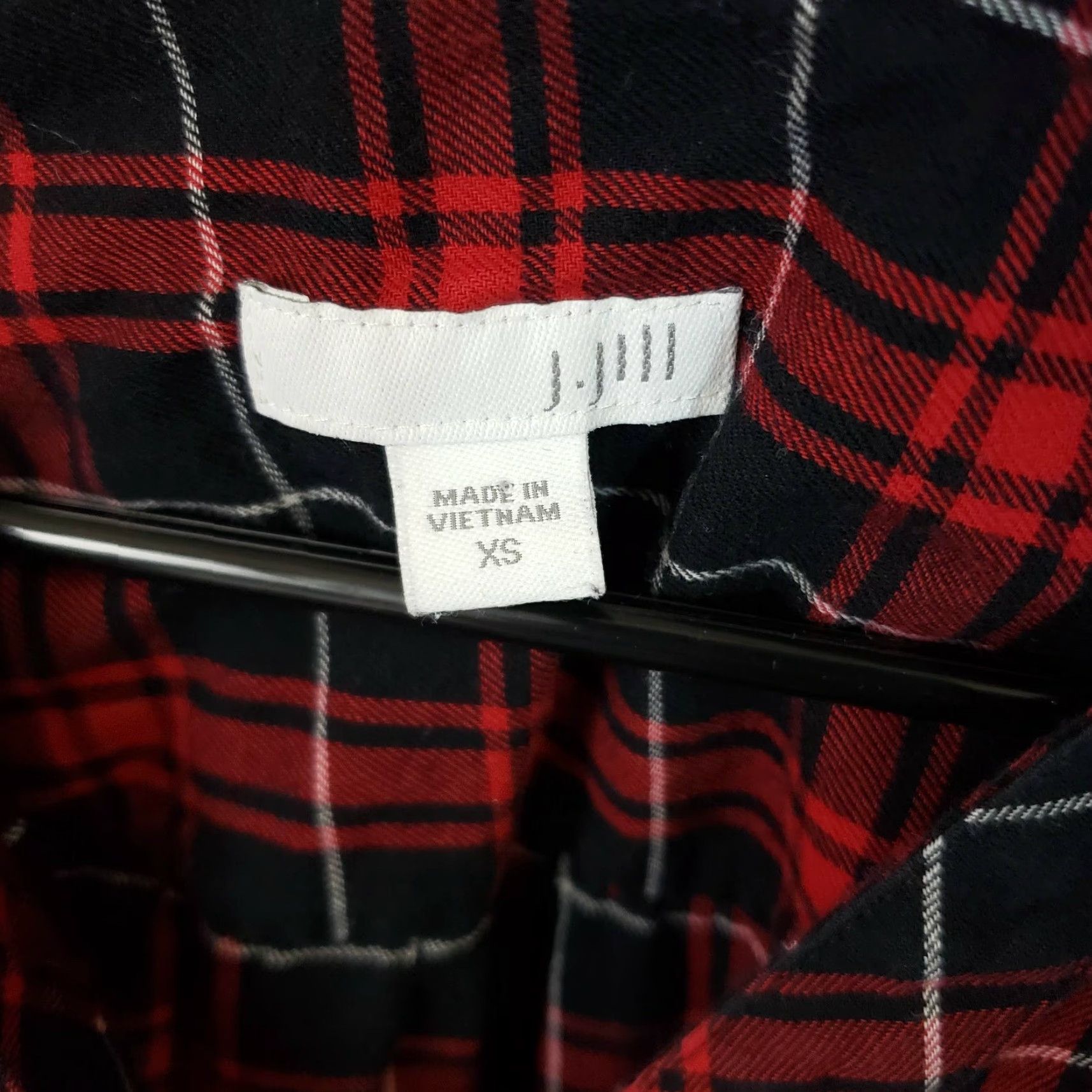 J. Jill J Jill Womens Tunic Top XS Black Plaid Long Sleeve Button Front Cotton Shirt Womens XS Black Plaid Tunic Top Size XS / US 0-2 / IT 36-38 - 5 Thumbnail