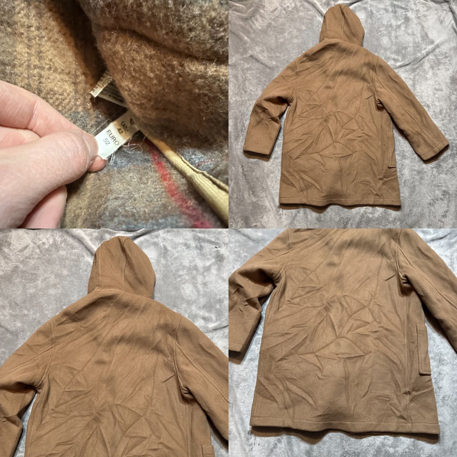 Orvis VINTAGE Orvis Duffel Coat Mens 42 Wool Beige Hooded Long Overcoat 80s Casual Travel England Size US XS / EU 42 / 0 - 8 Thumbnail