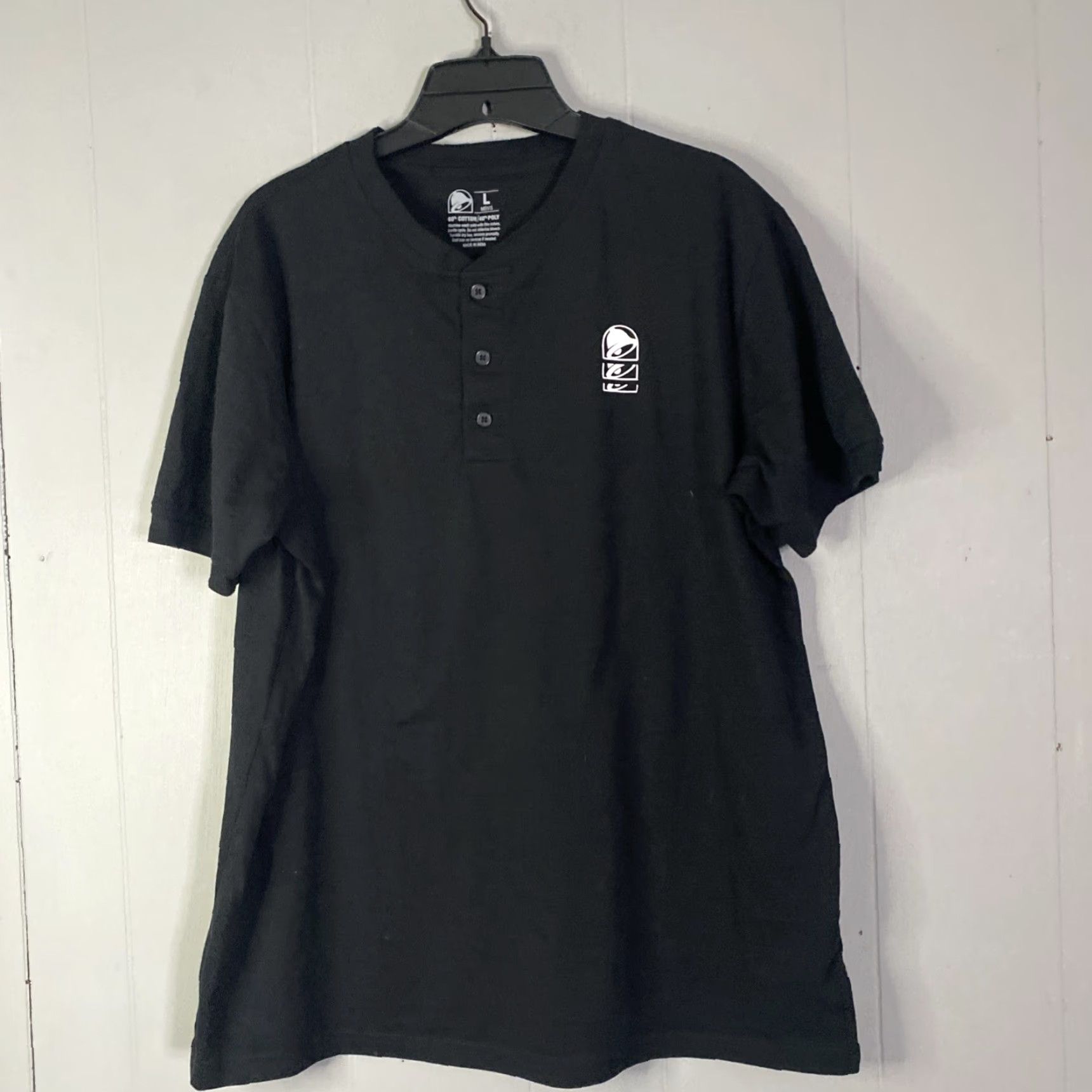Bell VINTAGE Taco Bell Employee T Shirt Henley Double-Sided Black L Mens Short Sleeve Adult Large Belle 23x28 Size US L / EU 52-54 / 3 - 7 Thumbnail