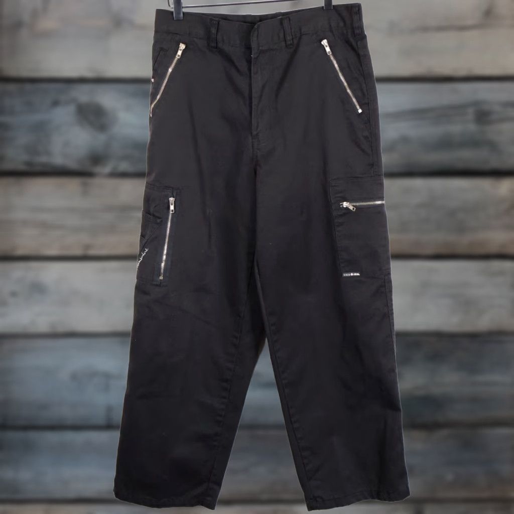 Vintage VINTAGE Transnine Cargo Pants Men's 32 x 30 Black Cotton Blend Baggy Fit Cargo Pocket Straight VTG Grunge Retro 90s Mens Size US 32 / EU 48 - 1 Thumbnail