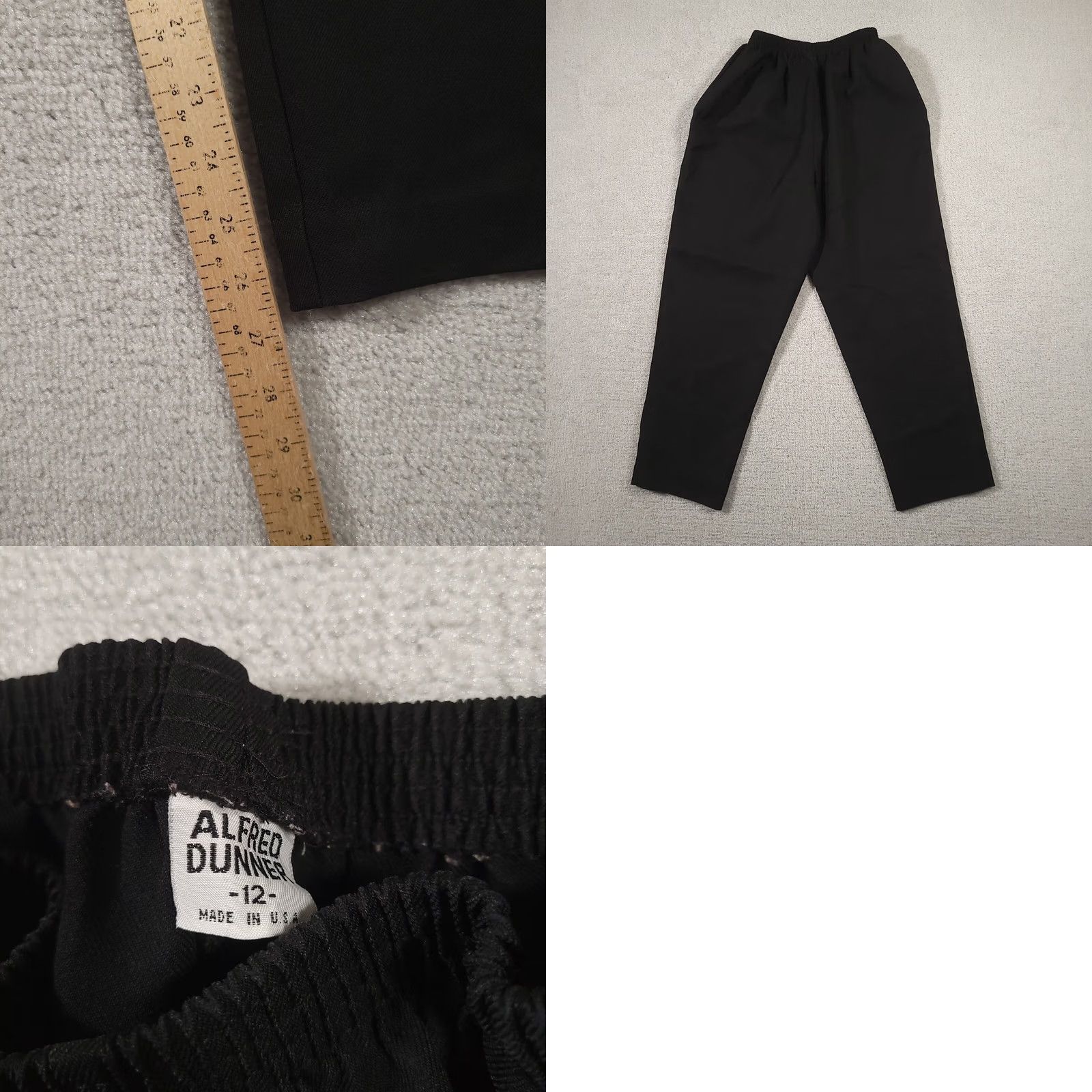 Vintage VINTAGE Alfred Dunner Pants Women's 12 Black High Rise Straight 24x27 USA Pull On Classic Size 34" / US 12 / IT 48 - 8 Thumbnail