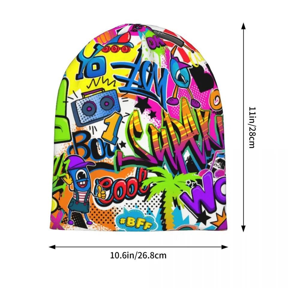 Other Comics Pattern With Palm Tree Hand Roller Skullies Beanies Size ONE SIZE - 3 Thumbnail