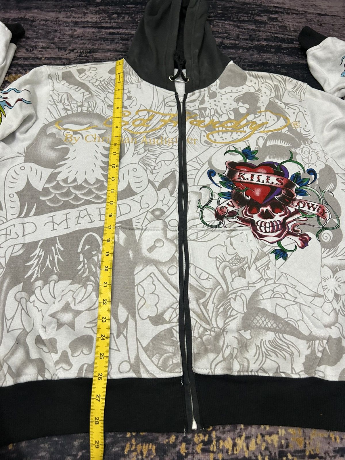 Ed Hardy Vintage Ed Hardy By Christian Audiger Zip Hoodie Size US XXL / EU 58 / 5 - 17 Thumbnail