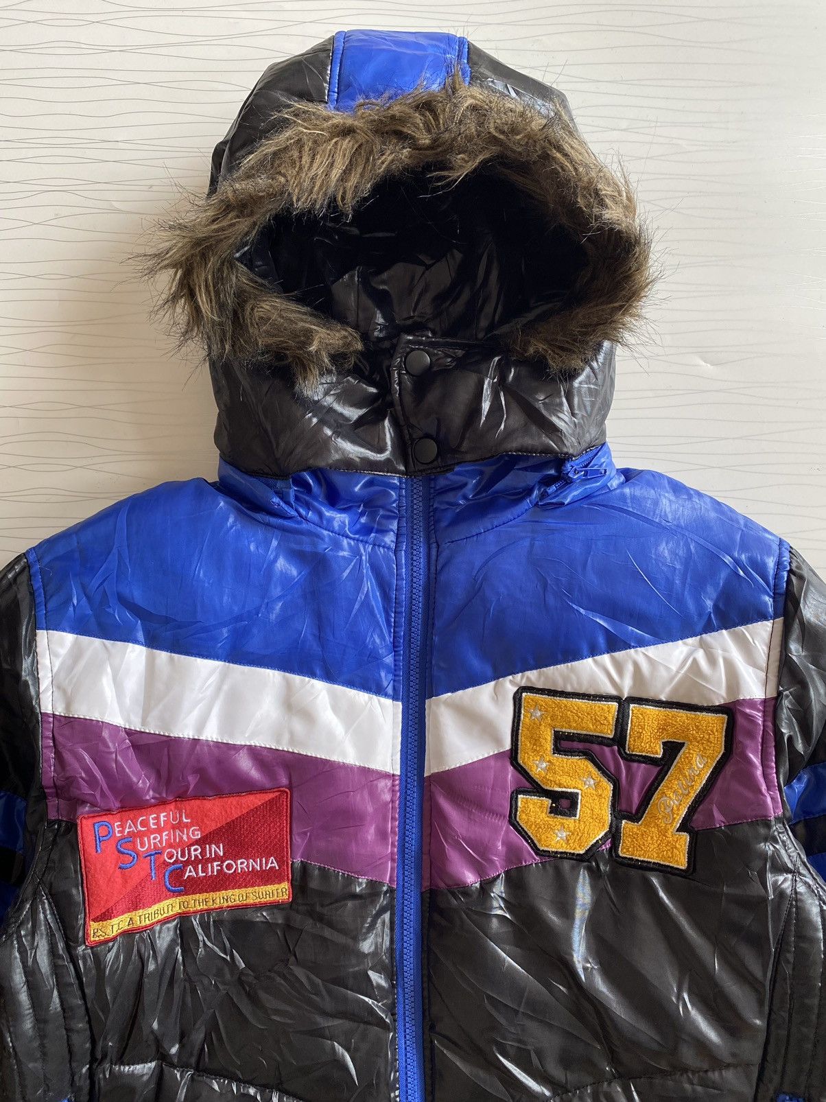 If Six Was Nine × Japanese Brand × Le Grande Bleu (L.G.B.) NYLAUS FAUX FUR HOODIE PUFFER JACKET Size US L / EU 52-54 / 3 - 6 Thumbnail