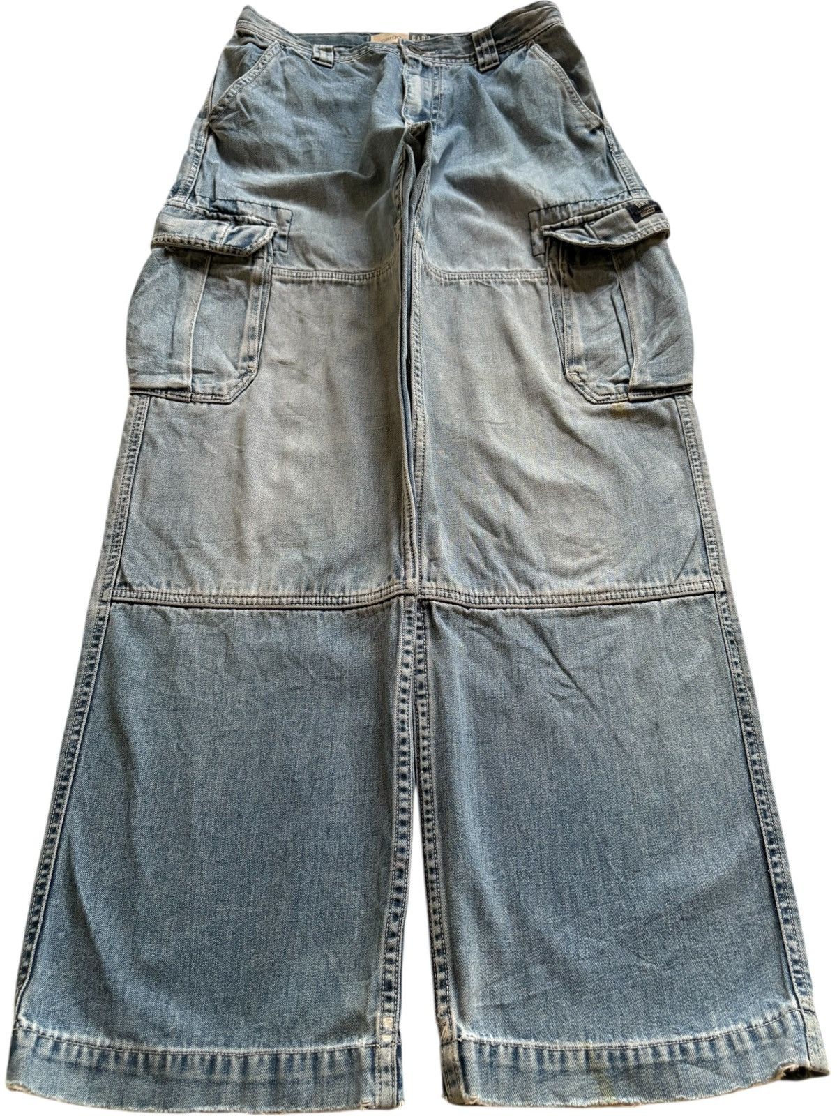 Gap Vintage Cargo GAP Blue Wash Distressed Loose Baggy Jeans Size US 28 / EU 44 - 1 Thumbnail