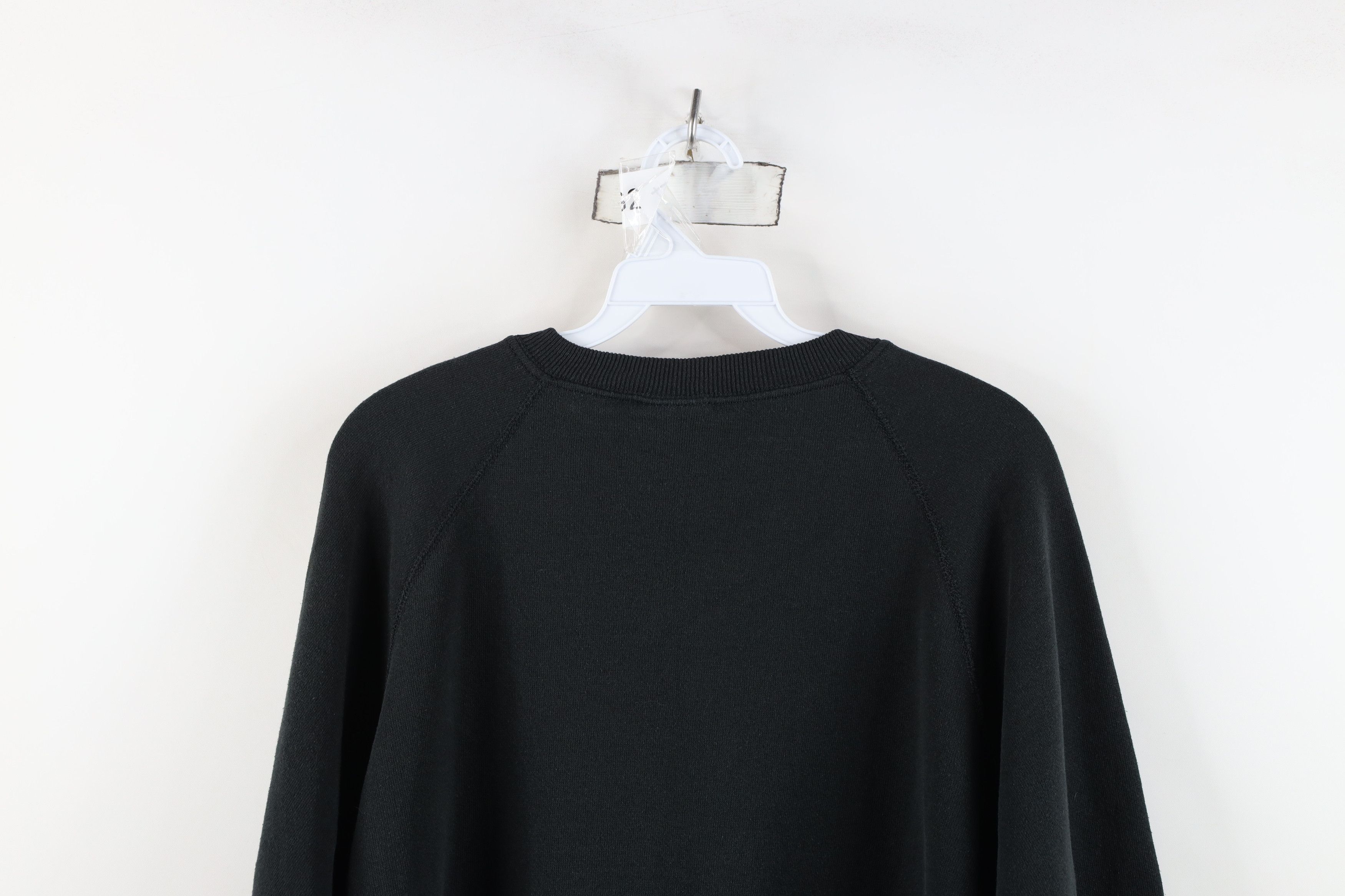 Vintage Vintage 90s Streetwear Blank Crewneck Sweatshirt Black USA Size XXL / US 16-18 / IT 52-54 - 11 Thumbnail
