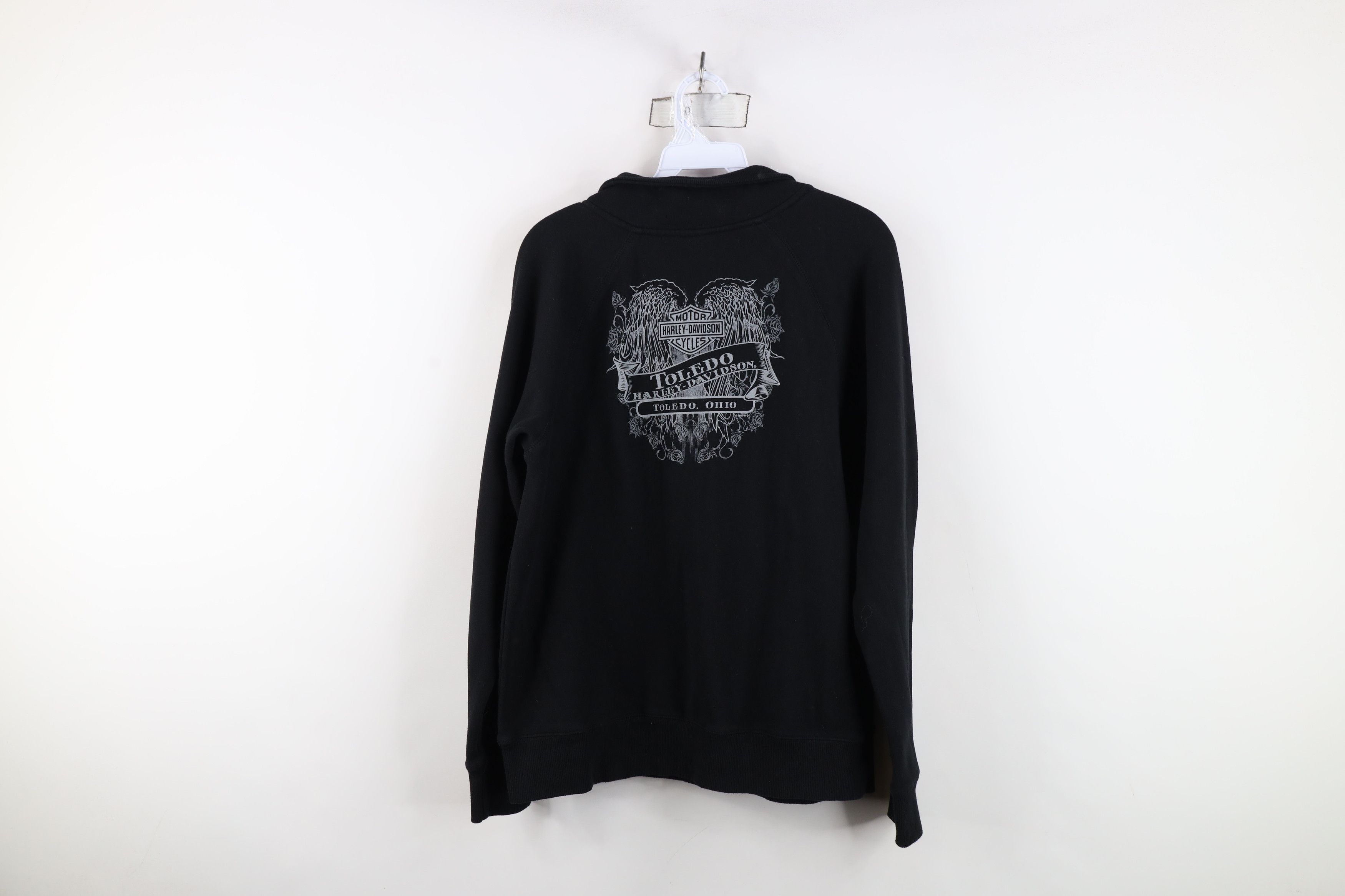 Harley Davidson Vintage Y2K Harley Davidson Rose Wings Half Zip Sweatshirt Size M / US 6-8 / IT 42-44 - 12 Thumbnail