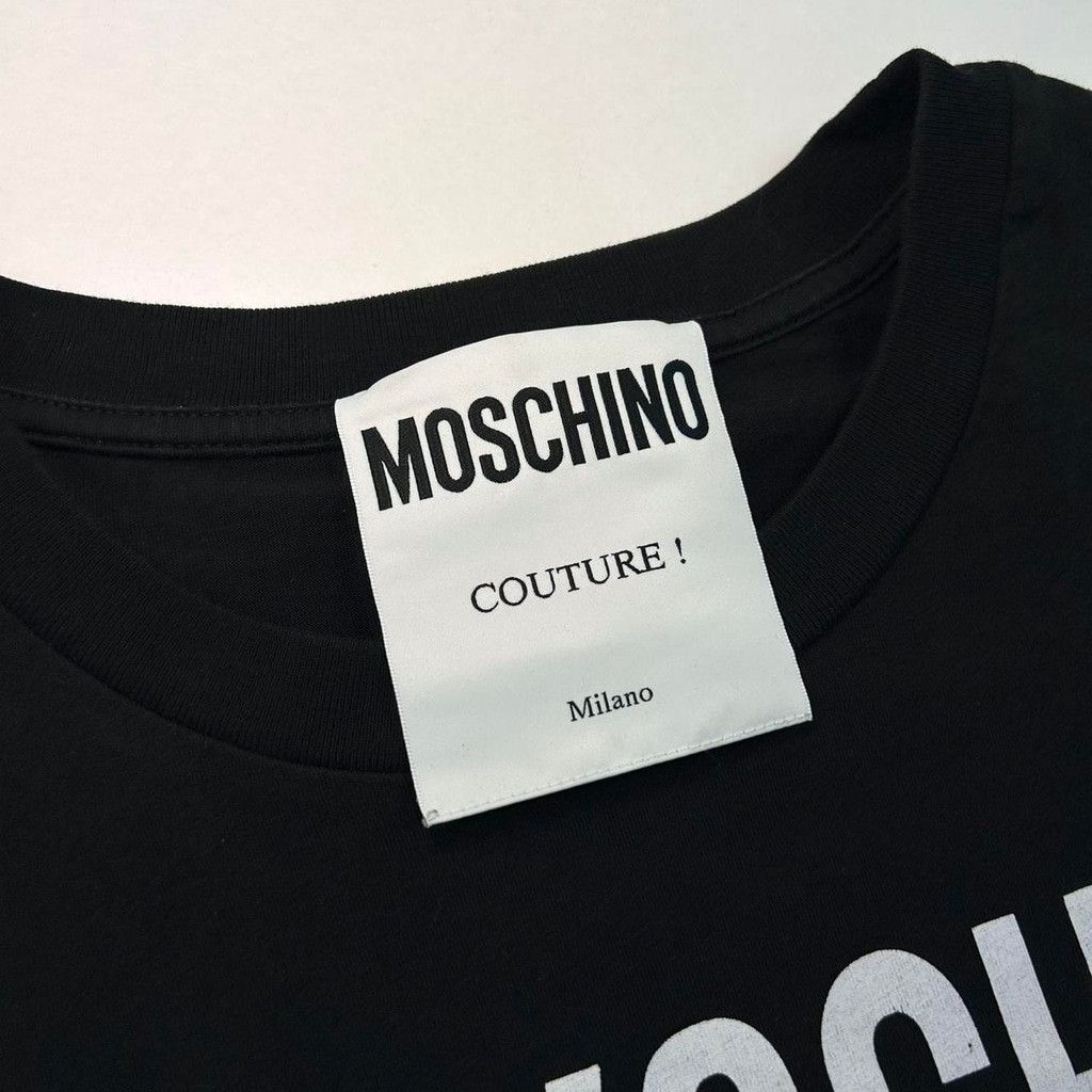 Moschino Moschino black tshirt, white 'FAUXSCHINO' Size S / US 4 / IT 40 - 3 Thumbnail