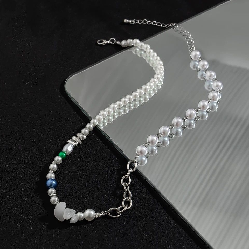 Jewelry Irregular Crushed Stone Imitation Pearl Necklace Size ONE SIZE - 5 Thumbnail