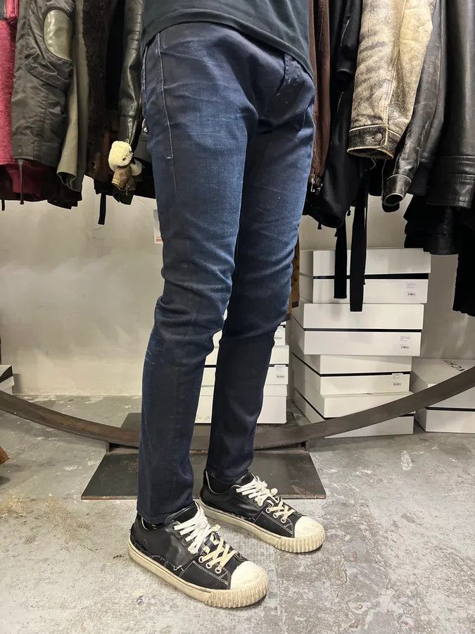 Diesel × Vintage Diesel Blue Waxed Navy Denim Skinny Jeans Size US 28 / EU 44 - 2 Thumbnail