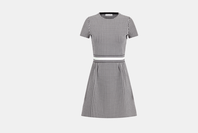 Dior o1w1db10525 344R10 Short Flared Dress in Gray/Black Size M / US 6-8 / IT 42-44 - 1 Thumbnail