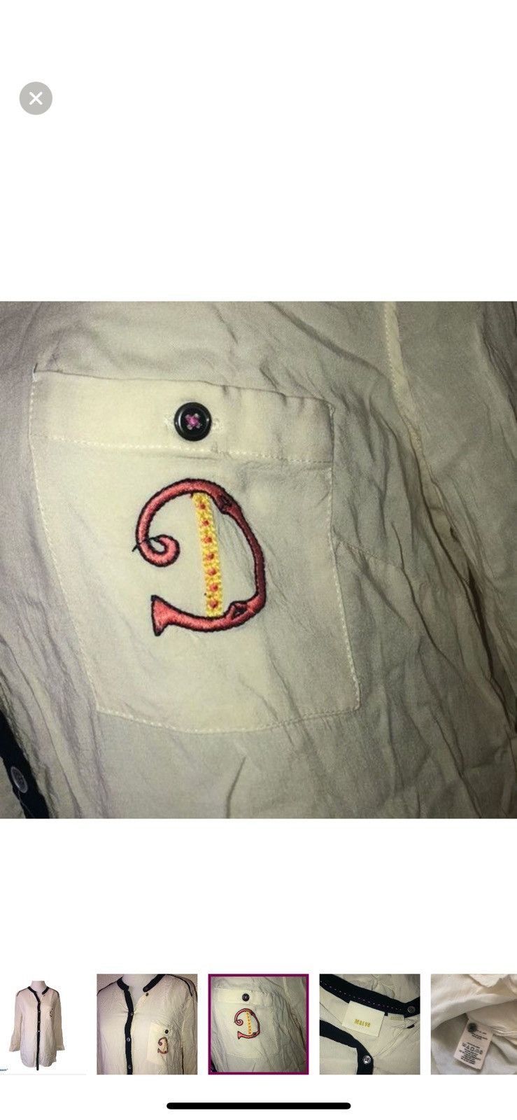 Anthropologie Anthropologie Maeve medium monogram D button blouse Size M / US 6-8 / IT 42-44 - 3 Thumbnail