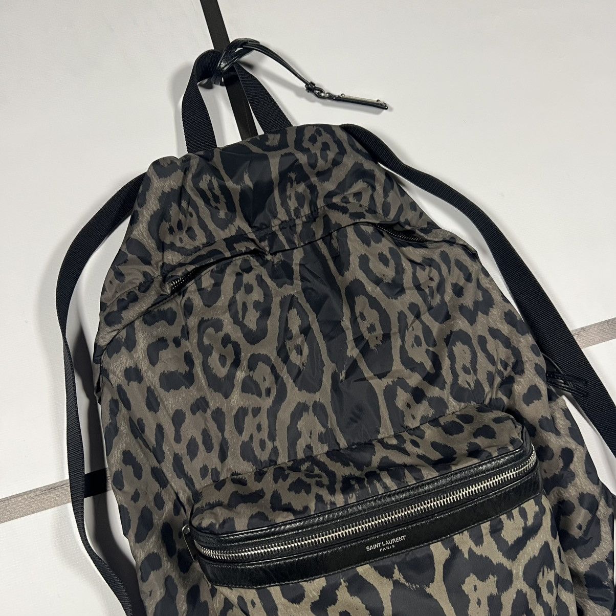 Saint Laurent Paris |[ SS18 Saint Laurent “City” Foldable Leopard Backpack ]| Size ONE SIZE - 3 Thumbnail