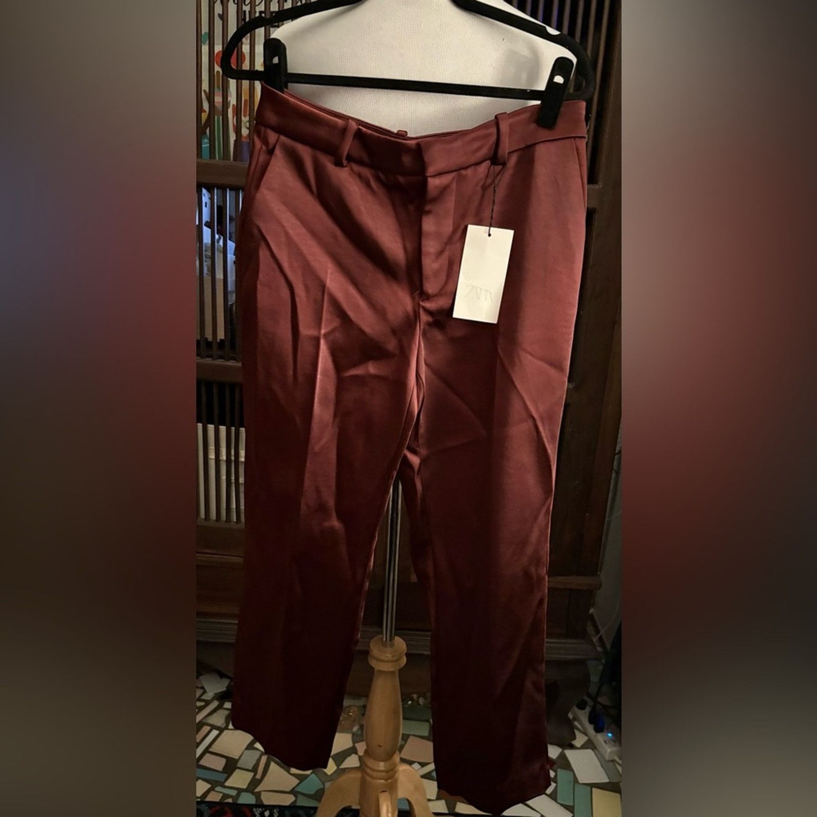 Zara NWT- ZARA- HEAVYWEIGHT SATIN PANTS ZW COLLECTION-M Size 30" / US 8 / IT 44 - 3 Thumbnail