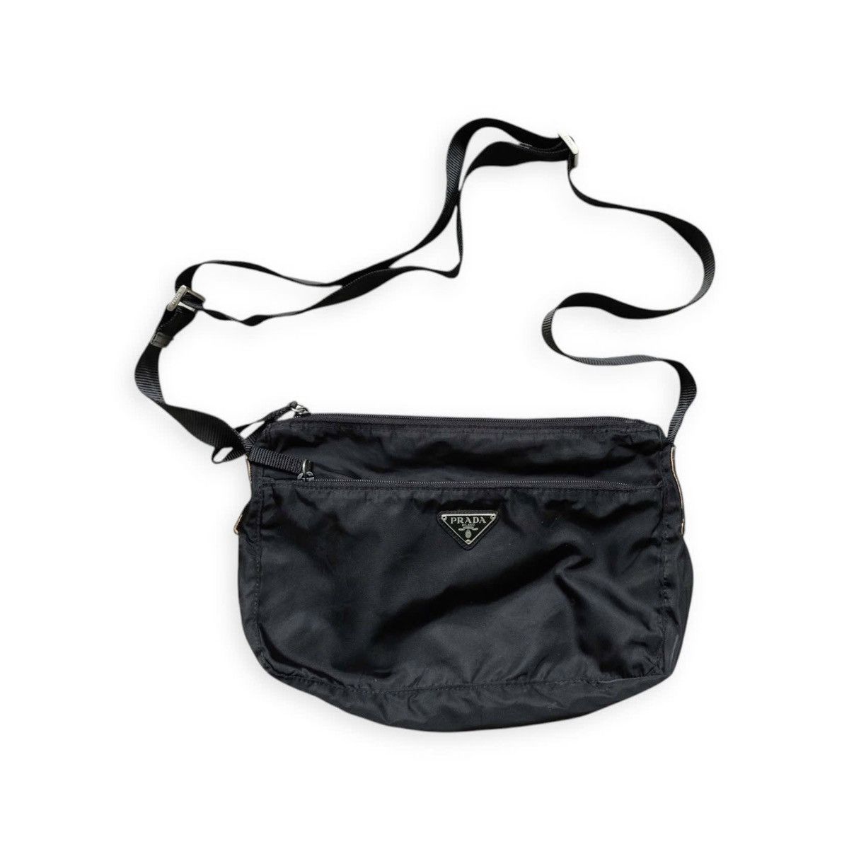 Prada Nylon Crossbody Messenger Bag in Black, Men's