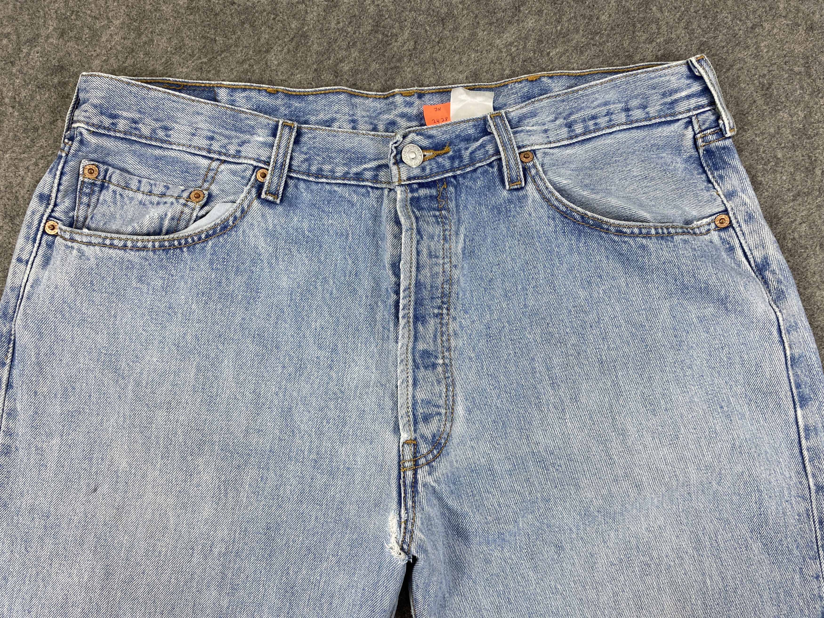 Levi's 90's Light Blue Vintage Levi's 501 Jeans 37x29 Denim -JN2428 Size US 37 - 3 Thumbnail