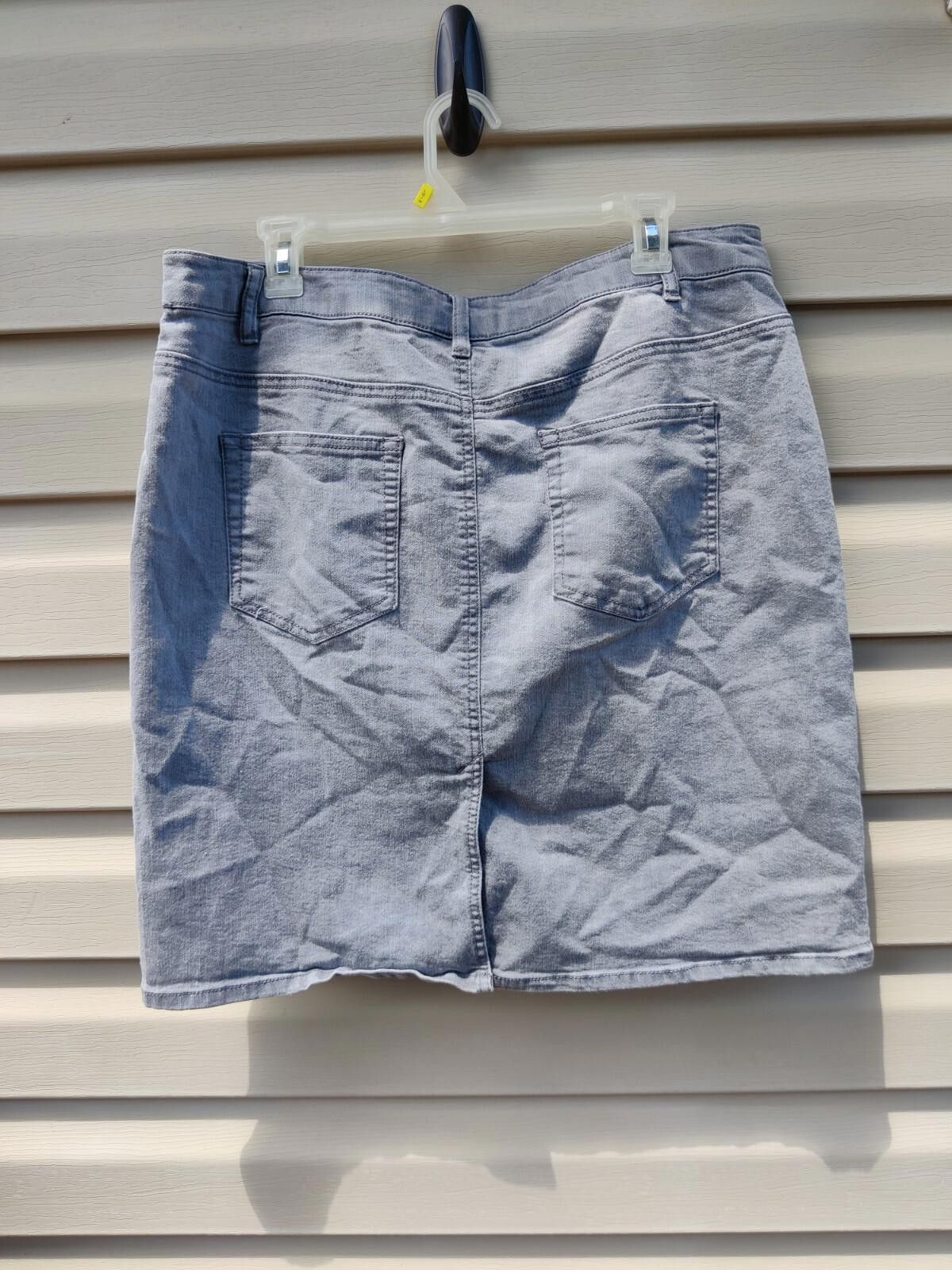 Other Jacqueline Smith Gray Denim Jean Skirt Light Wash Womens Sz Size 38" / US 16 / IT 52 - 5 Thumbnail