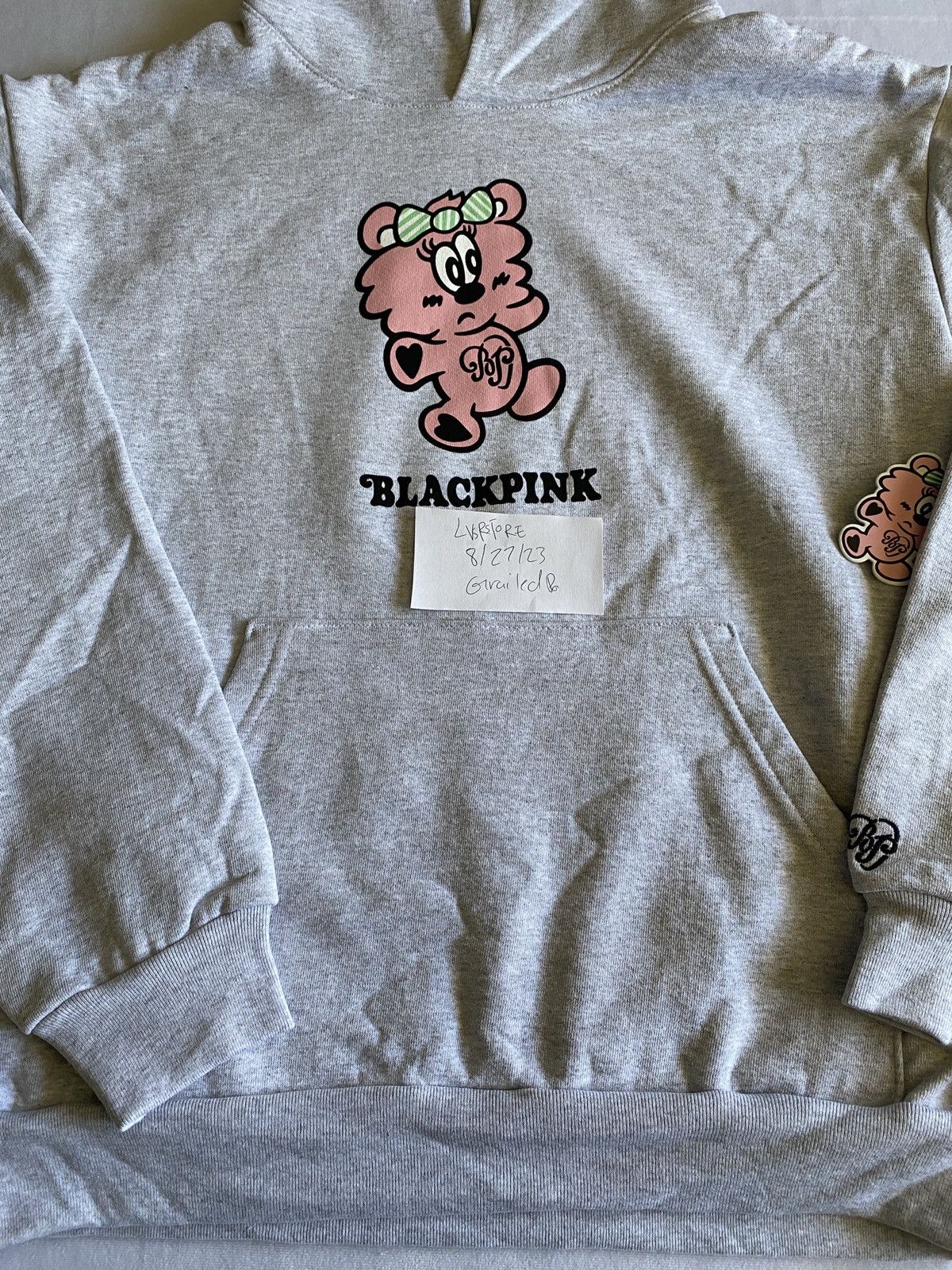 Streetwear BLACKPINK x VERDY BORN PINK AMEX PLUSH HOODIE GREY