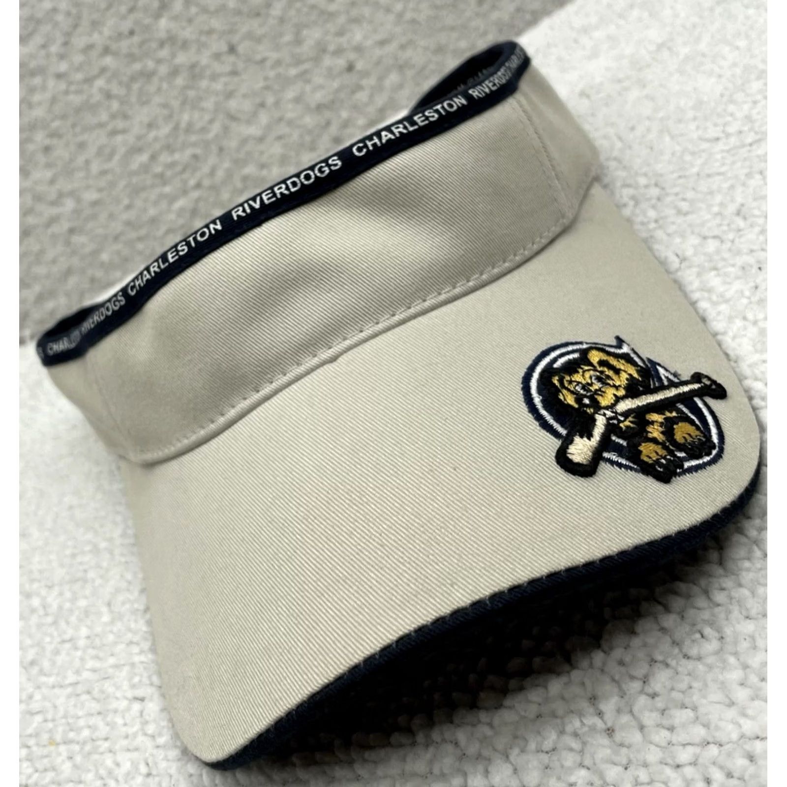 American Needle American Needle Visor Mens Beige MILB Charleston Riverdogs Logo Hook Loop Size ONE SIZE - 2 Thumbnail