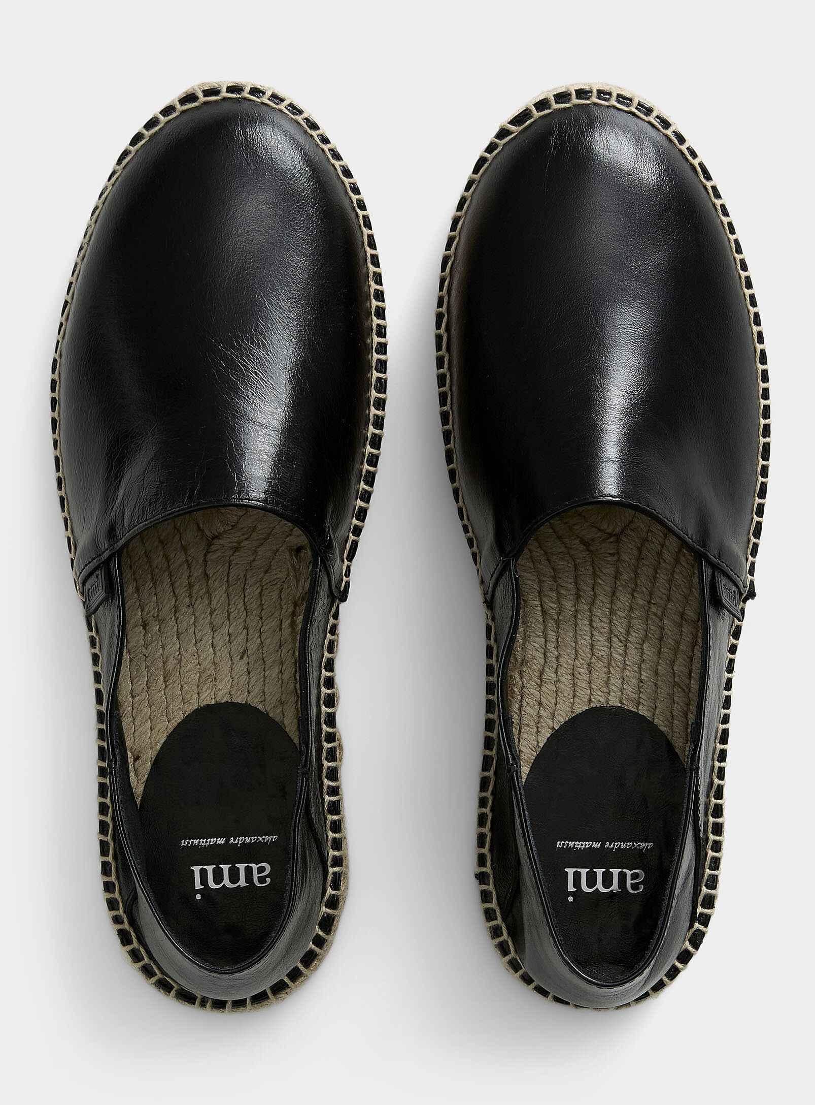 AMI (Closet Clean out) Black 'AMI Leather' Espadrilles Size US 7 / EU 40 - 3 Thumbnail