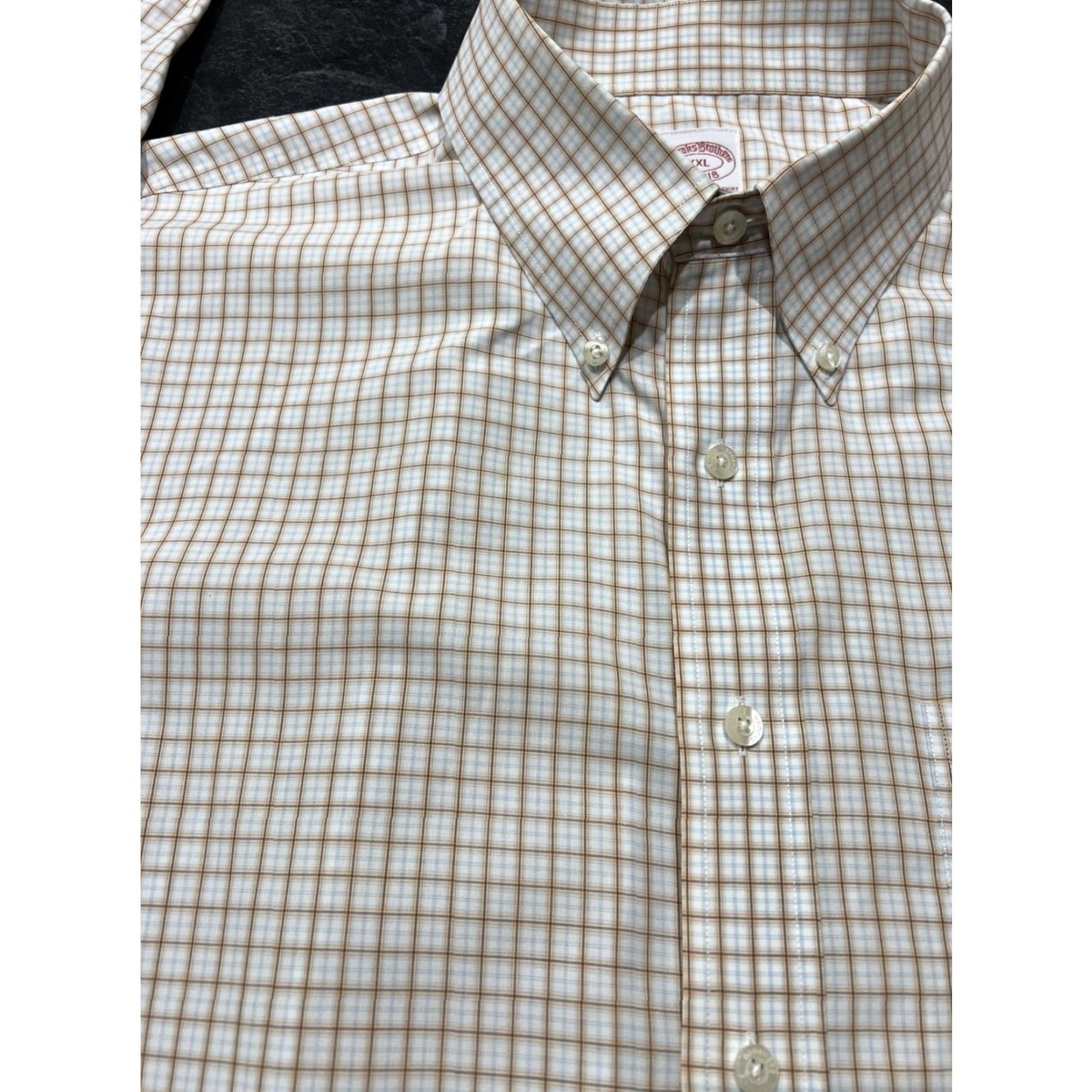 Brooks Brothers VINTAGE Brooks Brothers Men's Dress Shirt 2XL Traditional Fit Cotton Check Button-up Long Sleeve All Seasons Size 48R - 5 Thumbnail