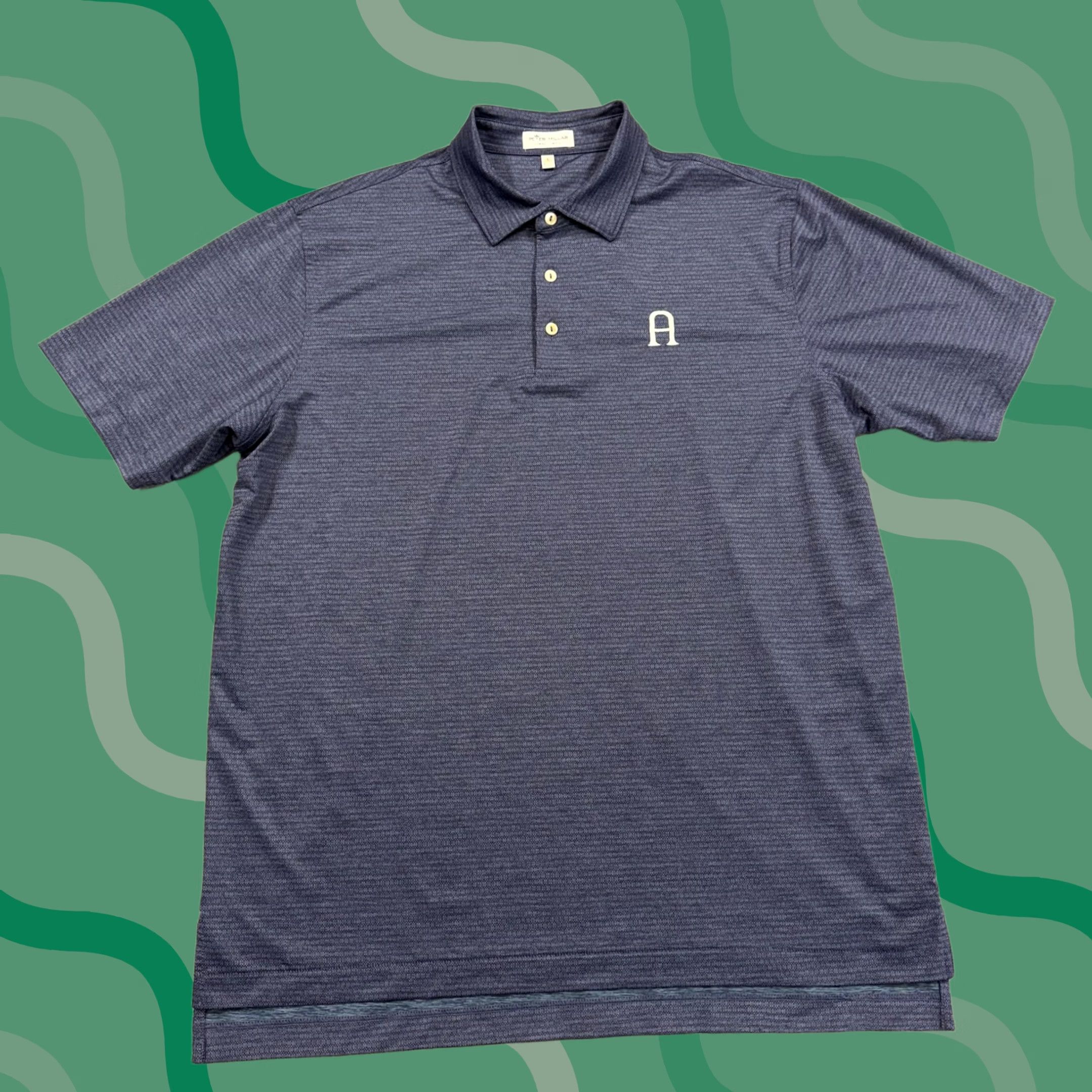 Peter Millar Peter Millar Polo Shirt Mens Large Blue Geometric Logo Summer Comfort Golf Size US L / EU 52-54 / 3 - 1 Thumbnail