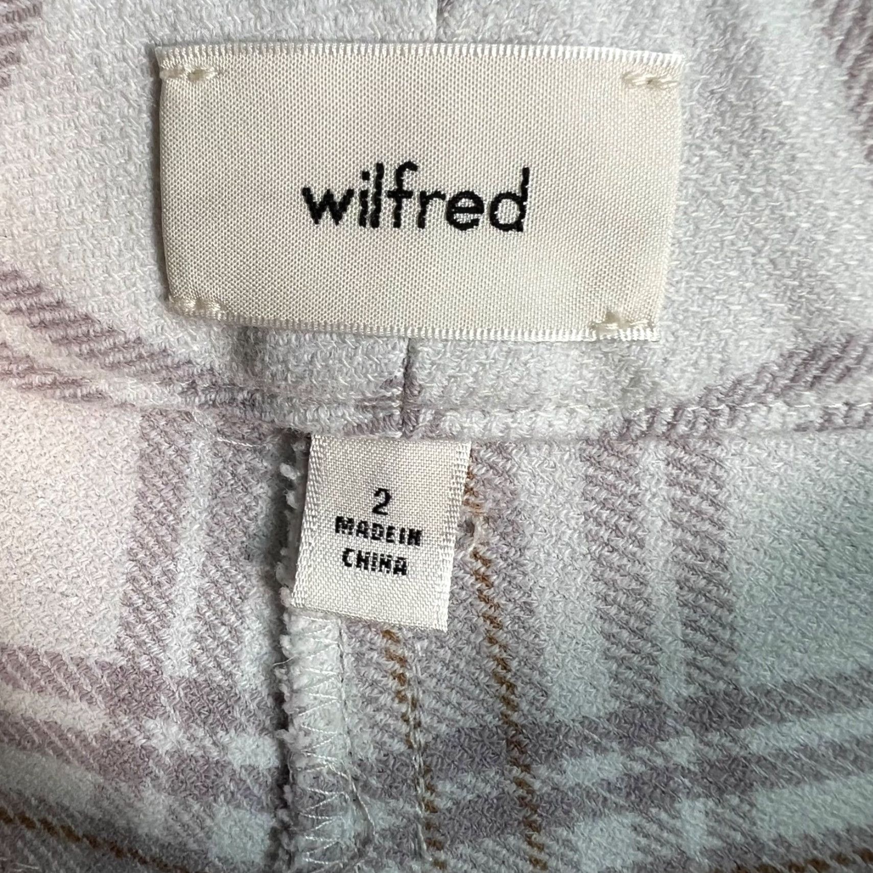 Vintage Wilfred Trousers Womens Size 2 Beige & Pink Plaid High-Waisted Size 26" / US 2 / IT 38 - 3 Thumbnail