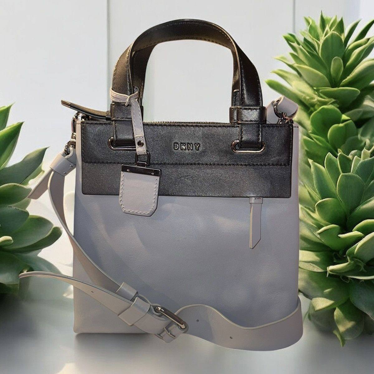 DKNY DKNY gray and black leather crossbody bag Size ONE SIZE - 1 Thumbnail