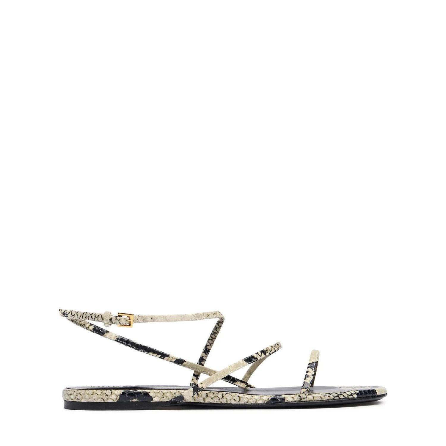 KHAITE KHAITE Loop Natural Embossed Leather Flat Sandals New/Authen Size US 7 / IT 37 - 1 Thumbnail